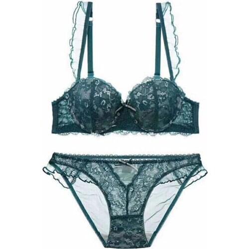 CYNTHRA Lingerie Set Womens Sexy Lace Breathable Adjustment Thin Beauty Back Half Cup Elegant Push Up Female Underwear Bra Sets