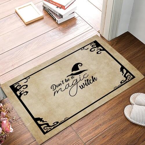 Halloween Witch Hat Floor Mats for Living Rooms Anti-slip Carpets Kitchen Bathroom Rugs Entrance Doormat
