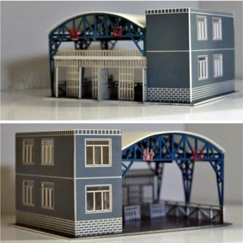 New DIY Model 1:87 HO Scale DIY Assembly Station Exit Building Model Sand Table Landscape Model Decor A8 for Children Adults