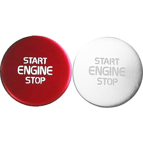 NEW-2 Pcs for Volvo Xc40 One Key Start Ignition Key Switch Decoration Sticker Auto Car Accessories 2018-2020, Red & Silver