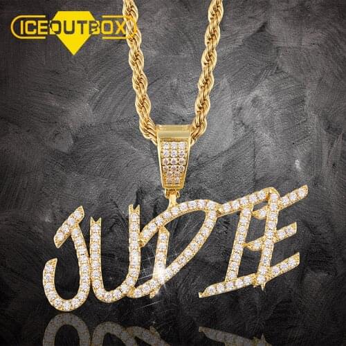 New Design Hip Hop Custom Name Letter Pendant Cursive Writing Initial Letters For Women Mens Rapper Jewelry Drop Shipping Gift