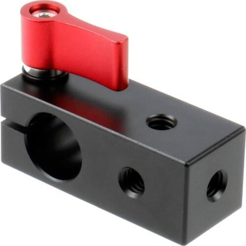 Single Rod Clamp Mount 15mm Rail Connector Adapter with 1/4" 3/8'' Screw Thread for 15mm for SLR DSLR Camera Cage Rod Dslr Rig