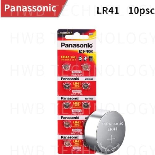 Wholesale 10pcs 1.5V PANASONIC LR41 192 Button Cell Alkaline Batteries Freeshipping