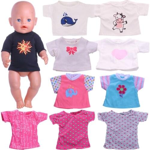 Half price for the second 43cm Born Baby Doll items Clothes Accessories!Free Shipping Shirt for American 18 Inch Girl Doll