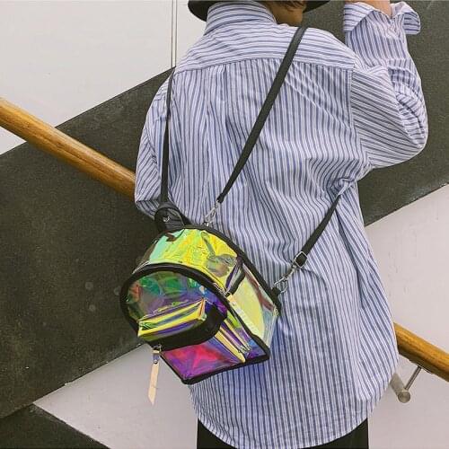 Women Laser Backpack Female 2020 Jelly Transparent Shoulder Bag Woman Slanting Girl Multi-use Fashion Bagpack