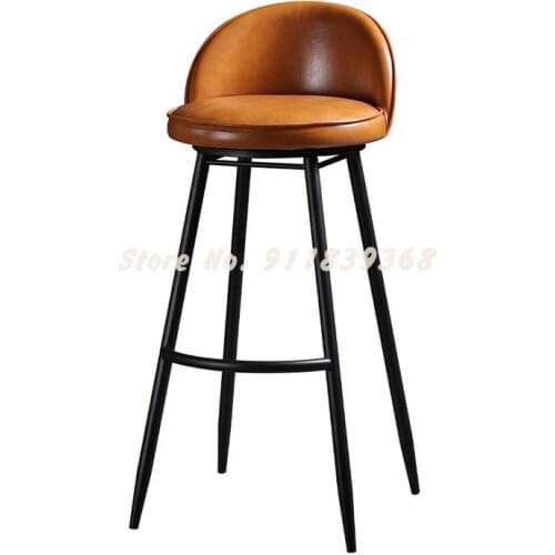 Nordic Luxury Bar Chair Family Modern Simple High Chair Revolving Iron Bar Front Desk Coffee Shop High Stool