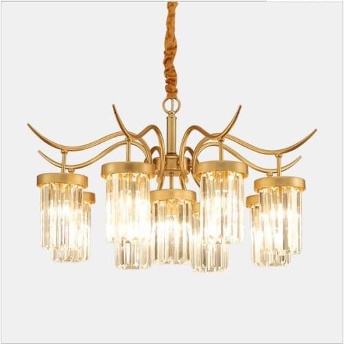 Modern Crystal Nordic Pendant Lamp Personality Vintage Restaurant Bar Cafe Hanging Lamp Creative Living Room Iron Pendant Light