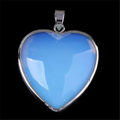 Alloy Covered Crystal Gravel Opal Onyx Stone Love Heart Shape Multi-color Gem Stone Pendants for Necklace Earring Jewelry Making