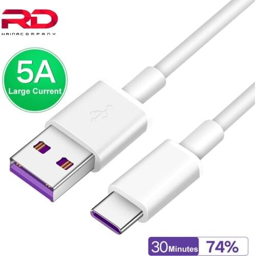 5A USB type c date Cable for Huawei P30 P20 Pro P10 Mate 20 10 9 Fast Charging USB-C Charger cable for viv