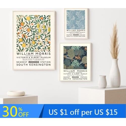 Vintage William Morris Artwork Canvas Painting Wall Pictures Forest Deer Abstract Exhibition Prints Museum Gallery Decor