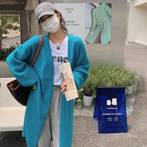 Vintage Cardigan For Women Womens Autumn Coat Korean Fashion Cardigan Womens Sweater Long Sleeve Top Long Coat Casual Blouse