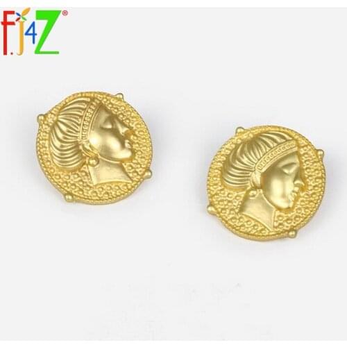 F.J4Z Fashion New Trends Virgin Mary Portrait Stud Earrings Hot Stunning Unusual Face Ear Studs For Women Party Jewelry