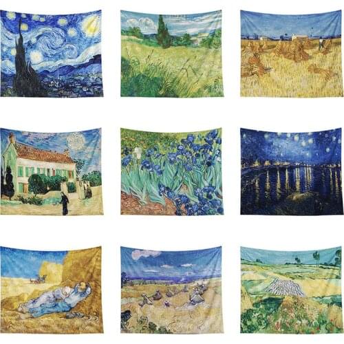 Van Gogh Famous Painting Series Tapestry Hanging Cloth Wall Decoration Living Room Bedroom Background Cloth Bedside Tapestry