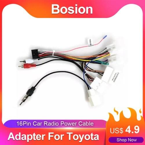 Bosion 16pin Car Head Unit Wire Harness Adapter Car Stereo Radio Power Connector For Toyota Car Radio Harness