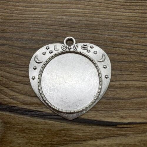 2pcs 25mm Glass Cabochon Alloy Material Cameo Base Setting Jewelry Findings Pendant Bracelet Jewelry Making #YXtuo-0708