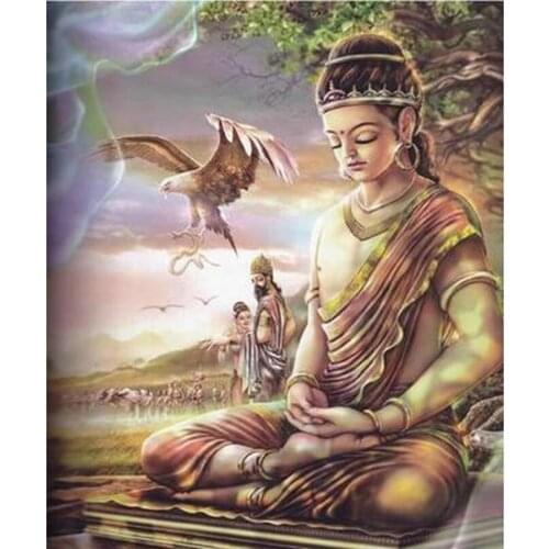 5d diamond Full drill Diy painting diamonds mounted hand cross stitch set square diamond embroidery rhinestone Buddha HL022