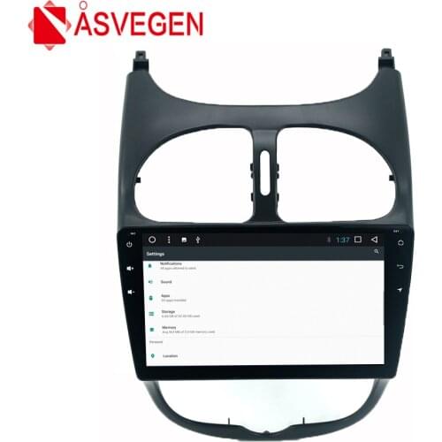 Asvegen 9 inch Ram 2G Android 7.1 Quad Core Car Radio DVD Player For PEUGEOT 206 Stereo Wifi Bluetooth Multimedia GPS Navigation