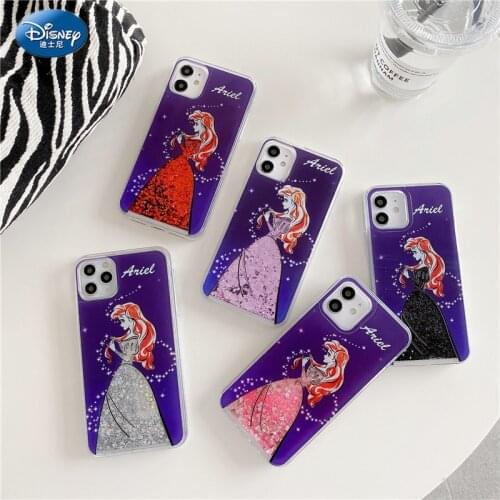 DISNEY Mermaid Princess Silicone Case for IPhone 11 Pro Xs Max iPhone 7 8 Official Liquid Silicon 360 Full Cover zz0701