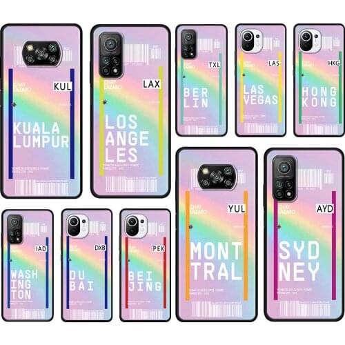 Mobile Phone Case For Xiaomi Mi Poco X3 NFC 10T Pro 5G M3 11 Note 10 Lite Black Shell 9T Cushion Cover Travel INS City barcode