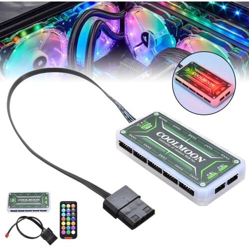 Computer Case Radiator Controller PC Cooling Fan RGB Remote Control 21 Keys Lamp Color Changing Speed Adjusting