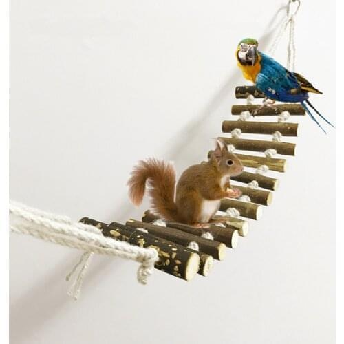 Wooden Hamster Ladder Bridge Rat Stair Gerbil Rodent Toy Parrot Wood Bridge Ladder Pet Supplies Accessories #T2P