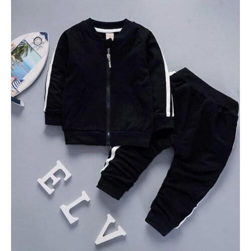 Childrens Sports Set Spring&Autumn New Casual Sports Suit Small Children long sleeve Zipper Jacket Pants two-Piece Baby Set
