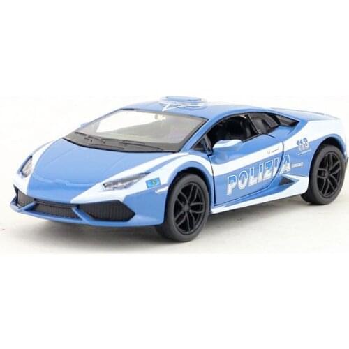 Shipping/KiNSMART Toy/Diecast Model/1:36 Scale/Huracan LP610-4 Police Super Pull Back Car/Educational Collection/Gift/Kid