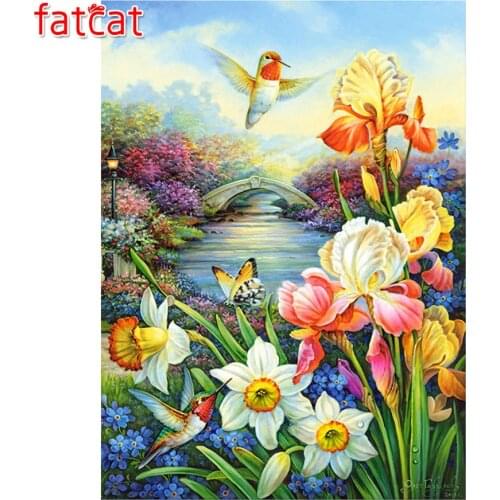 FATCAT 5d diy Diamond Painting Flowers and birds Diamond Embroidery Sale Full Square Round Drill Mosaic stickers decor AE589