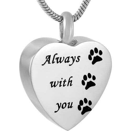 IJD9788 Free Fill Kit!Always With You Cremation Ashes Necklace for My Dog Funeral Memorial Jewellery Urn