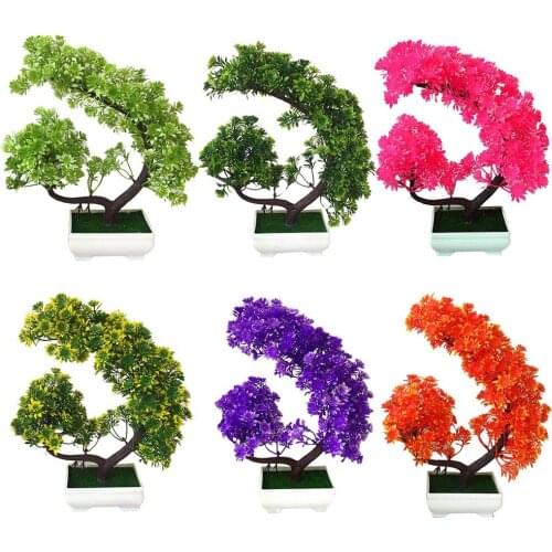 Artificial Flower Pine Plant Bonsai Garden DIY Holiday Party Home Desktop Decor