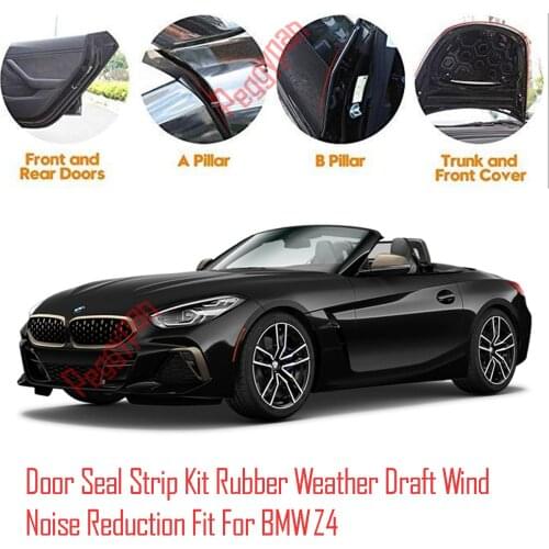 Door Seal Strip Kit Self Adhesive Window Engine Cover Soundproof Rubber Weather Draft Wind Noise Reduction Fit For BMW Z4