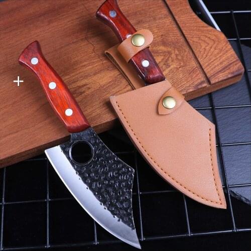 Hand Forged Kitchen Knife 50Cr15 High Carbon Steel Butcher Boning Knife Meat Cleaver Cookware