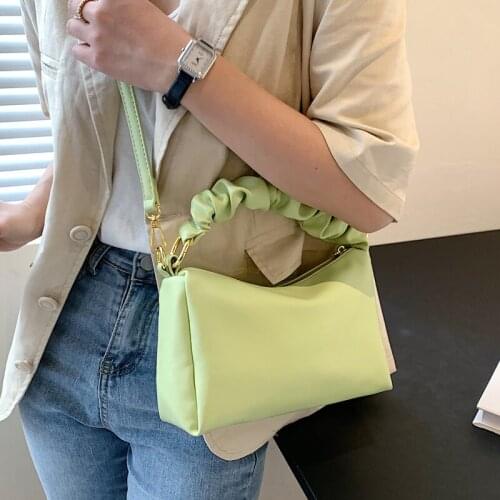 Beibao net red hand bag womens summer 2021 new fashion simple pleated messenger bag single shoulder small square bag