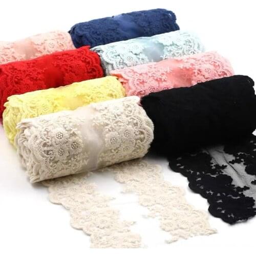 Embroidery Lace Fabric Sewing Accessories 11cm Wide Lace Collar For Dress DIY Decorative Ribbons For Needlework Lace By Yard