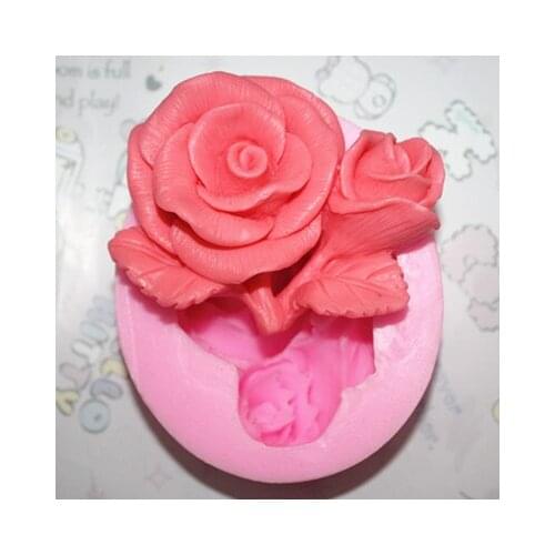 Handmade Soap Silicone Mold Animal Candle Molds Polymer Clay double rose