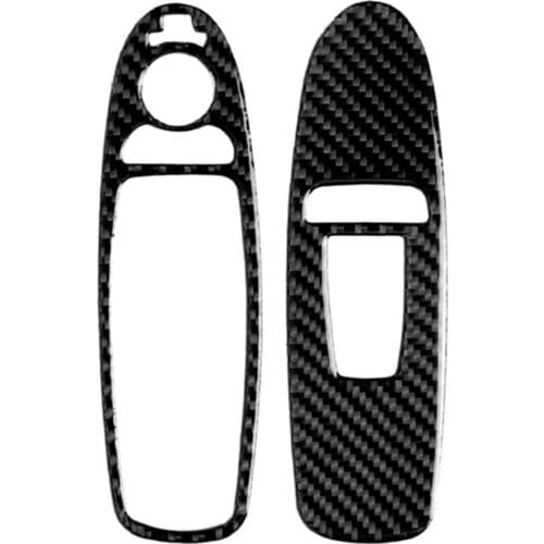 2Pcs Window Control Panel Stickers Anti-scratch Self-adhesive Carbon Fiber Car Interior Decal Stickers for Infiniti Q60 Left Dri