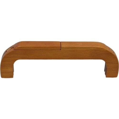 Size 25cm Light Coffee Color Solid Wood Material Fashion Wood Wooden Bag Frame Selling Wooden Purse Frame