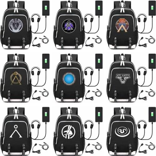 Stargate SG-1 Backpack USB Charge Interface Bags Kids Teens Shoulder Laptop Travel Bags Student School Bags Bookbag Gift