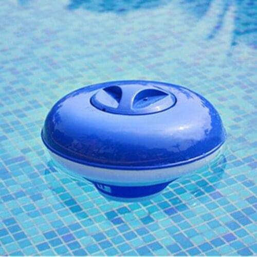 Blue Swimming Pool Chemical Dispenser Floating Pool Spa Chlorine Dispenser with Adjustable Flow Rate Dispenser Floating Tablet