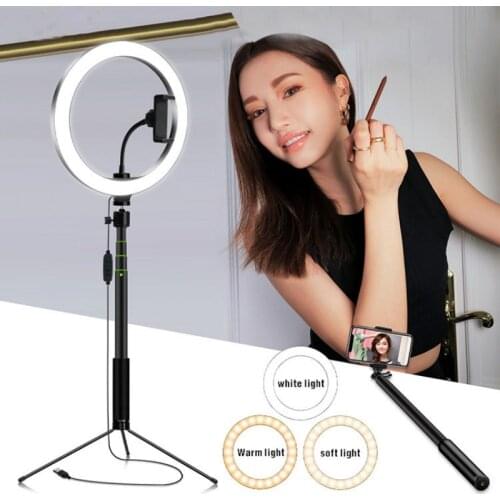 10 Inch Led Ring Light Live Broadcast Photography Ringlight Lamp Hight Light with 100CM Tripod Stand for Photo Youtube Studio