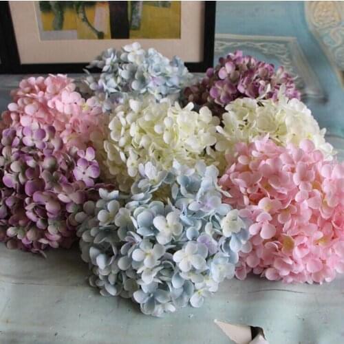 10pcs Artificial Silk flower Hydrangea flowers for wedding party luxury artificial Hydrangea silk DIY flower decoration for home