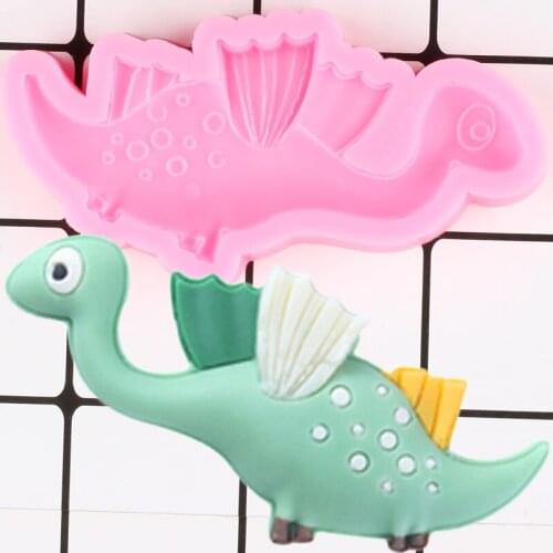 3D Cartoon Dinosaur Silicone Molds DIY Baby Birthday Fondant Cake Decorating Tools Cookie Baking Candy Chocolate Gumpaste Moulds