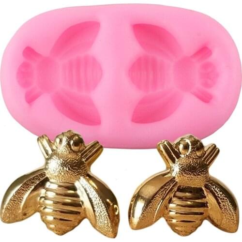 3D Sugarcraft Bee Silicone Mold Cupcake Topper Fondant Cake Decorating Tools Cookie Baking Chocolate Moulds Jelly Candy Molds