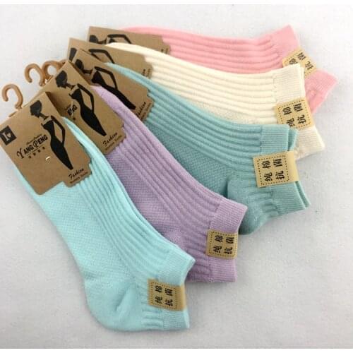 5 Pairs 100 Cotton Socks Women Men Female 1 Set Lot Color Pack Candy Color Ladies Sock Solid Color Invisible Female Sock Unisex