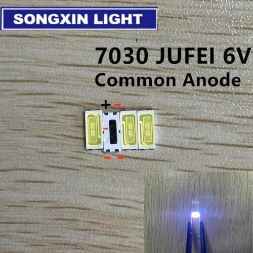 FOR JUFEI LED Backlight 1W 7030 6V Cool white TV Application smd 7030 led cold white 100-110lm 7.0*3.0*0.8mm CHIP-2 50pcs