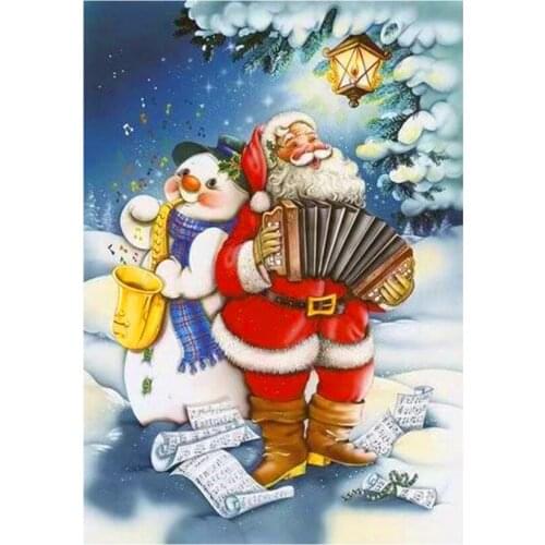 DIY Diamond Painting Santa Claus and Snowman are Playing Mosaic Full Drill Square Embroidery Cross Stitch Handmade Hobby JX537