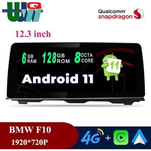 UJQW 12.3" BMW F10 8 Core 6G+128G Android 11 Car Dvd Multimedia Radio for BMW 5 Series F10 F11 2010-2016 CIC NBT GPS Navigation