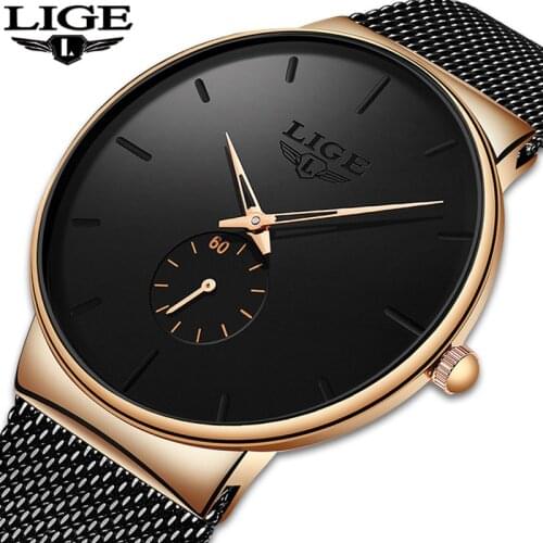LIGE 2019 New Fashion Sport Mens Watches Brand Luxury Waterproof Simple Watch Men Ultra Thin Dial Quartz Clock Relogio Masculino