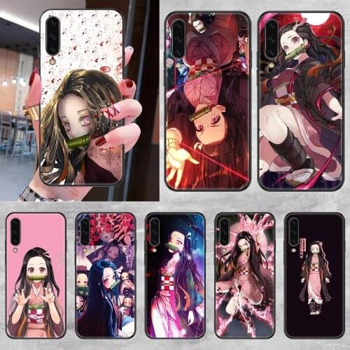 Demon slayer Kamado Nezuko Phone case For Samsung Galaxy A 3 5 7 8 10 20 21 30 40 50 51 70 71 E S 2016 2018 4G black fashion
