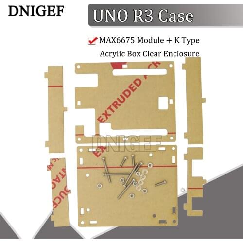 DNIGEF 1 Set UNO R3 Case Transparent Acrylic Box Clear Enclosure for Arduino UNO R3 Case With Screws